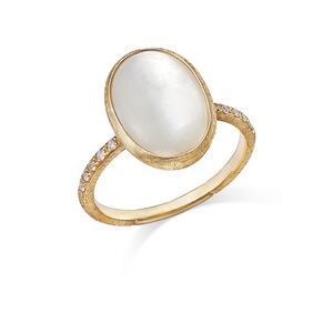 Marco Bicego 18K Yellow Gold Siviglia Mother of Pearl & Diamond Ring size 6